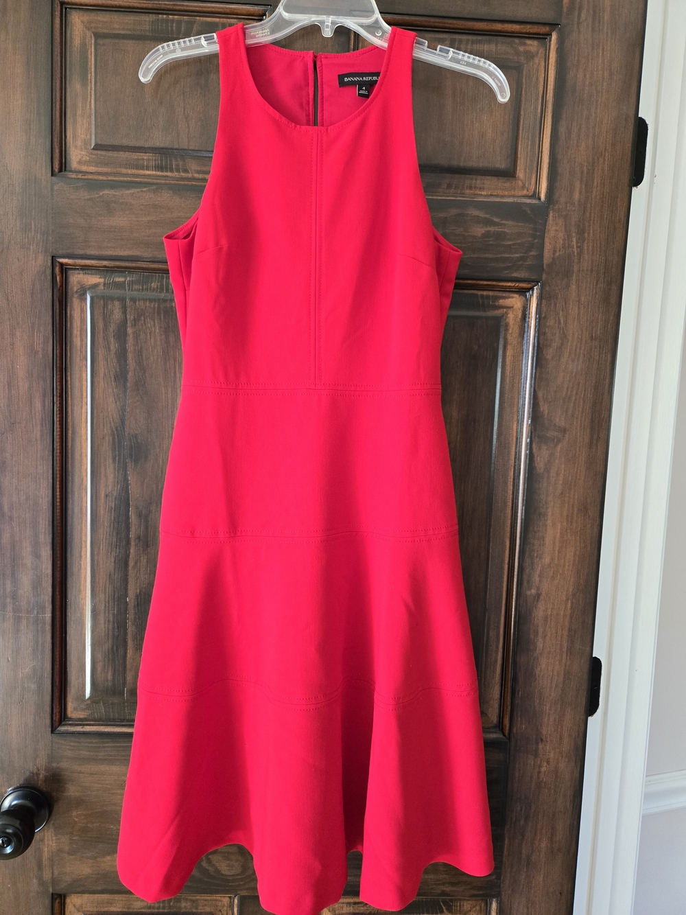 Banana Republic Bright Red Sleeveless Fit-and-Flare Dress